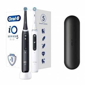 Oral-B Электрическая зубная щетка Io Series 5, матово-черная + довольно белая, двойная упаковка