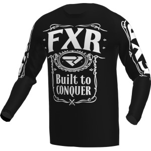 Кофта Джерси FXR Clutch Conquer мотокроссовая, черный/белый