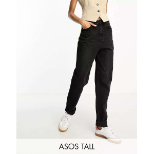 Черные свободные джинсы Mom ASOS DESIGN Tall