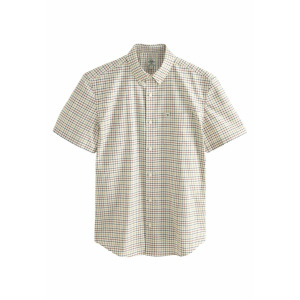 Рубашка STRETCH OXFORD CHECK SHORT SLEEVE REGULAR FIT Next, бежевый