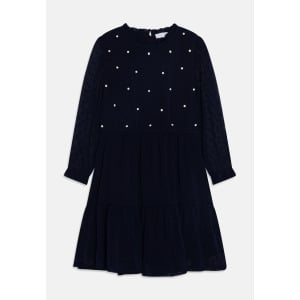 Элегантное платье Dress With Long Sleeves And Pearls happy girls, цвет navy