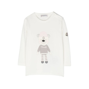 Moncler Enfant толстовка с графичным принтом, белый