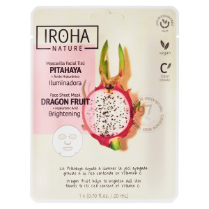 IROHA nature Осветляющая тканевая маска для лица Dragon Fruit + Hyaluronic Acid Осветляющая тканевая маска с драконьим фруктом и гиалуроновой кислотой 20 мл