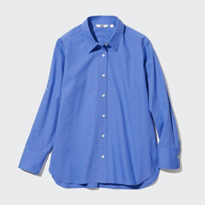 Рубашка Uniqlo Cotton, синий