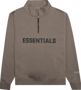 Fear of God Essentials Half Zip Sweatshirt Taupe
