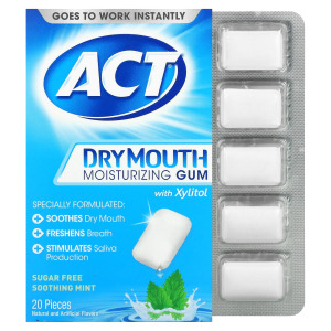 Жевательная Резинка Act против сухости во рту с ксилитолом, успокаивающая мята, 20 штук