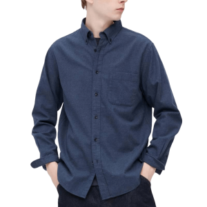Рубашка Uniqlo Flannel Regular Fit, синий