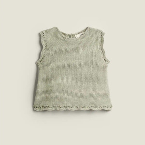 Детский жилет Zara Home Chunky Knit, серовато-зеленый