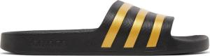 Adidas Adilette Aqua Slides Black Gold Metallic