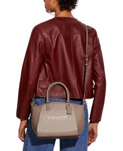 Жаккардовая сумка портфель COACH Badge Jacquard Elise Satchel with