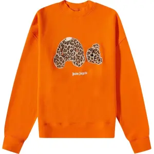 Толстовка Palm Angels PA Leopard Bear Crewneck 'Orange/Brown', оранжевый