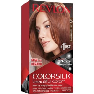 Перманентная краска для волос Colorsilk «55 Светло-красновато-коричневый», 60 мл, Revlon