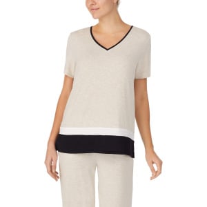 Домашний топ Donna Karan Sleepwear 26" Short Sleeve Sleep Top, цвет Muslin Heather