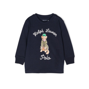 Ralph Lauren Kids футболка из хлопка с вышитым логотипом, синий