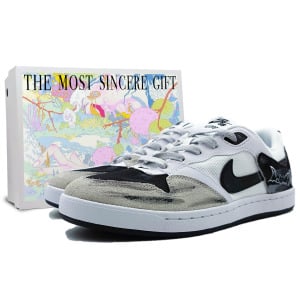 Кроссовки Nike SB Alleyoop Skateboarding Shoes Men Low-top White, светло-серый