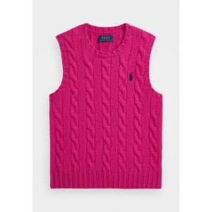 Вязаный свитер CABLE-KNIT WOOL-CASHMERE SWEATER VEST Ralph Lauren, розовый