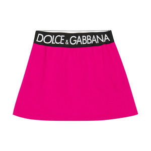 Юбка из хлопка с логотипом Dolce&Gabbana, розовый