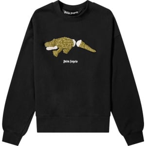 Толстовка Palm Angels Croco Crewneck 'Black/Green', черный