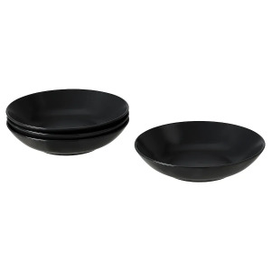 Набор глубоких тарелок Ikea Fargklar, 23 см, 4 предмета, матовый темно-серый