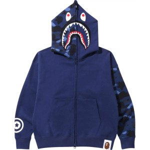 Толстовка Bape Color Camo Giant Shark Loose Fit Full Zip, синий