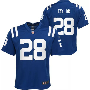 Nike Youth Indianapolis Colts Jonathan Taylor # 28 Синяя игровая майка