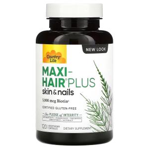 Пищевая Добавка Country Life Maxi-Hair Plus, 120 капсул