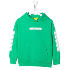 Off-White Kids худи Glow In The Dark с логотипом, зеленый