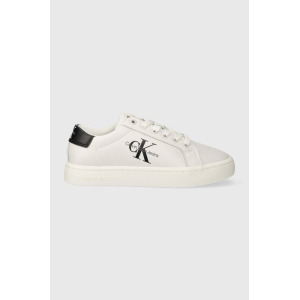 Кожаные кроссовки CLASSIC CUPSOLE LACEUP LTH WN Calvin Klein Jeans, белый