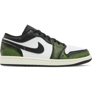 Кроссовки Air Jordan 1 Low SE Wear-Away - Electric Green, белый