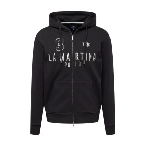 Худи La Martina Zip-Up Hoodie, черный