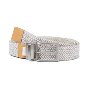 Ремень Johnston & Murphy Reversible Woven Stretch Knit Belt, цвет Dark Taupe/White