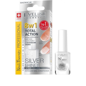 Eveline Cosmetics Nail Therapy Professional 8in1 Total Action Silver Shine концентрированный кондиционер для ногтей с частицами серебра 12мл