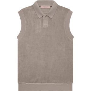 Поло Fear of God Essentials Velour Sleeveless Polo 'Desert Taupe', серый