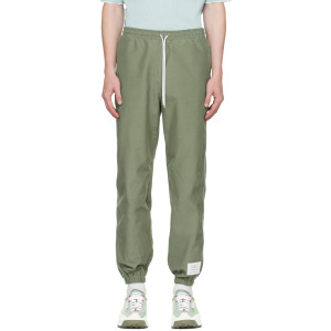 Зеленые брюки для отдыха с контрастной отделкой Thom Browne