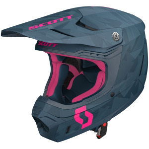 Шлем Scott 350 EVO Camo ECE со съемной подкладкой, синий/розовый