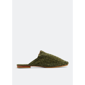 Слиперы CECILEHOB Handwoven suede slippers, зеленый
