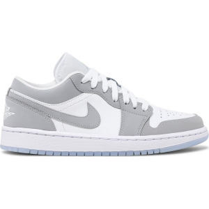 Кроссовки Wmns Air Jordan 1 Low White Wolf Grey, белый