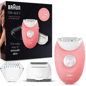 Silk-Epil 3-Beauty-Set для женщин Эпиляция Фламинго/Белый Розовый, Braun