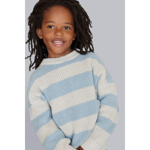 Полосатый свитер из натурального хлопка KIDLY, синий