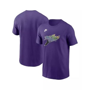 Мужская фиолетовая футболка с логотипом команды Tampa Bay Rays Cooperstown Collection Nike, фиолетовый