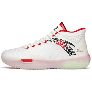 ANTA Basketball Collection Vintage Basketball Shoes Men High-top Ivory White/black/university Red