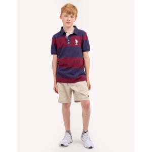 Футболка поло U.S. Polo Assn. Boys Rugby Stripe, бордовый