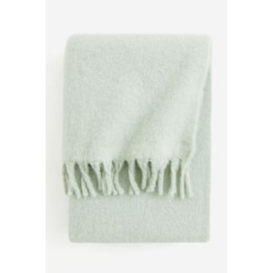 Плед H&M Home Wool-blend, светло-зеленый