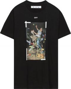 Футболка Off-White Pascal Print Slim Tee 'Black/White', черный