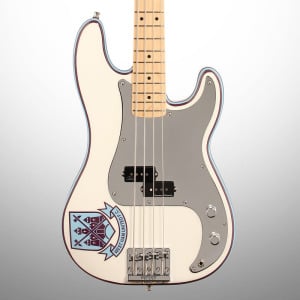 Fender Steve Harris Precision Electric Bass, олимпийский белый, с сумкой для переноски Steve Harris Precision Bass