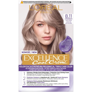 L'Oreal Paris Краска для волос Excellence Cool Creme 8.11 Ультра Пепельный Светло-Русый