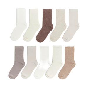 Набор носков H&M, 10 пар, белый/светло-бежевый