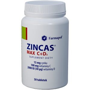 Zincas Max C+D3 биологически активная добавка, 50 таблеток/1 упаковка