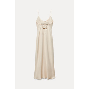 Платье Zara Satin Slip, кремовый