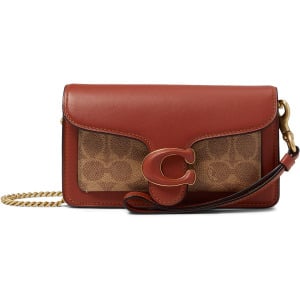 Клатч Coated Canvas Signature Tabby Wristlet COACH, цвет Tan Rust